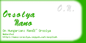 orsolya mano business card